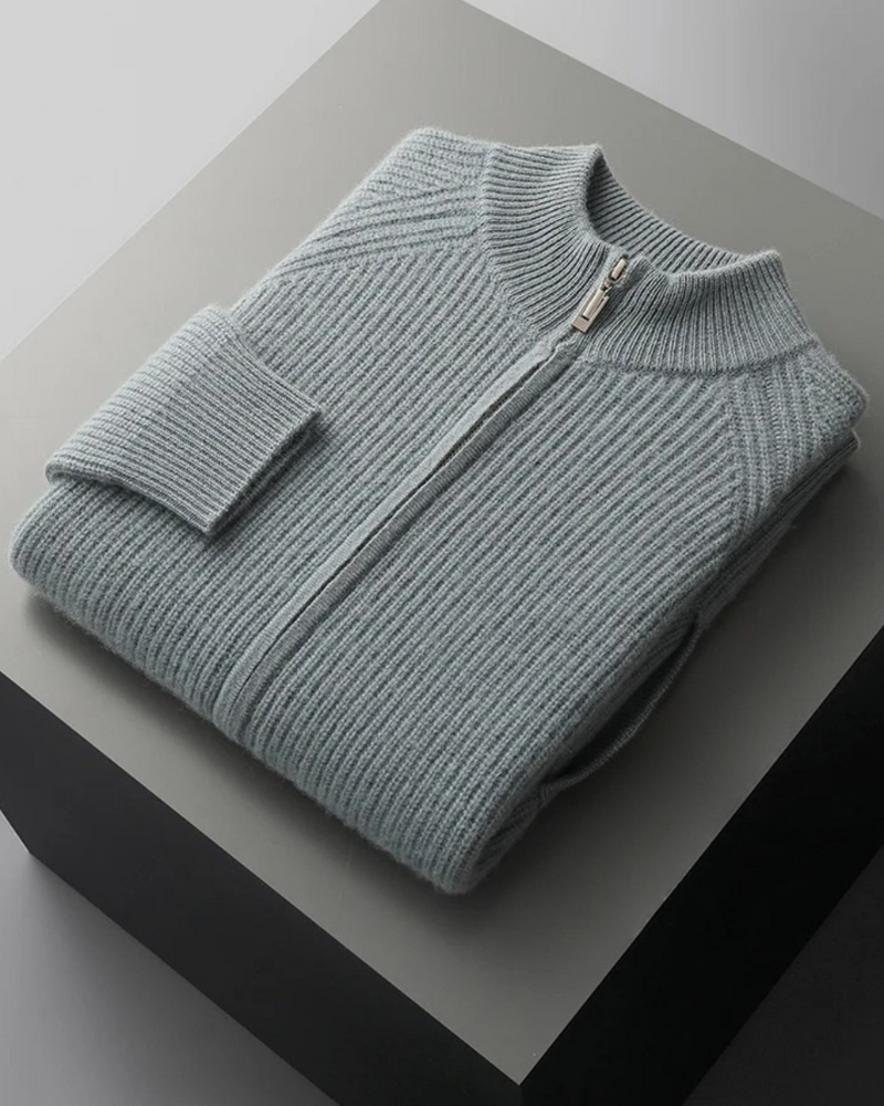 CASHMERE RIBBED CLASSIC CARDIGAN
