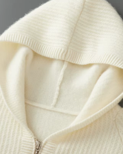 MERINO RIBBED ZIP HOODIE