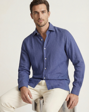 CAPRI LINEN SHIRT - NAVY BLUE