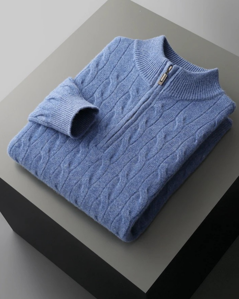 MERINO CABLE HALF ZIP