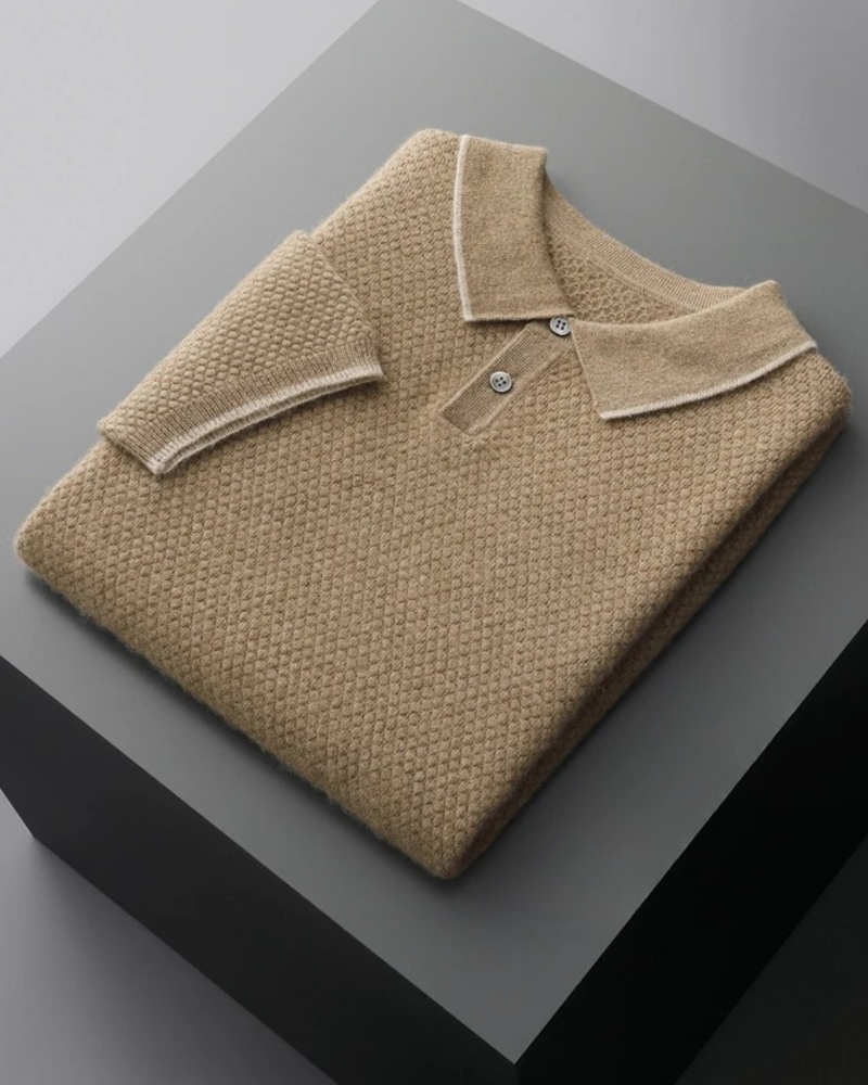 CASHMERE TWO-TONE CLASSIC POLO