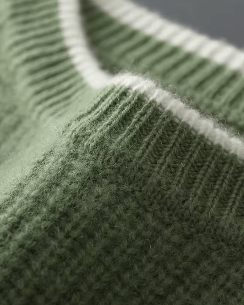 MERINO TWO-TONE CREWNECK