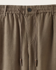 CAPRI STRETCH LINEN TROUSER - BROWN