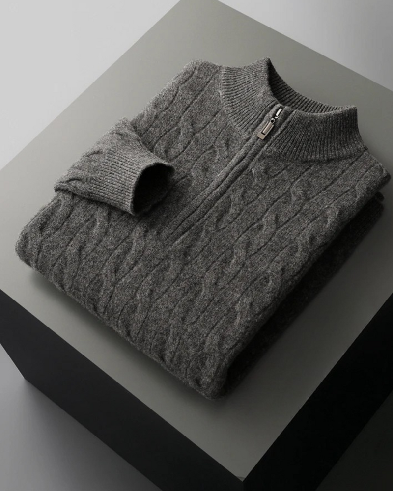 MERINO CABLE HALF ZIP