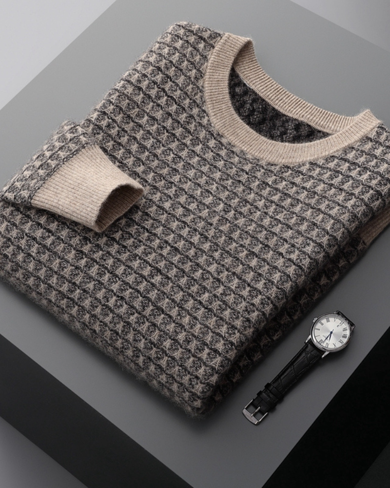 CASHMERE JACQUARD CLASSIC CREWNECK