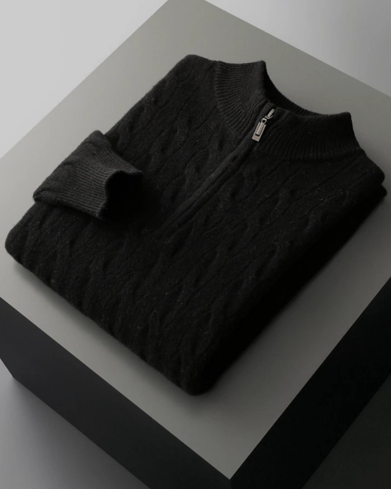 MERINO CABLE HALF ZIP