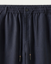 CAPRI STRETCH LINEN TROUSER - NAVY BLUE