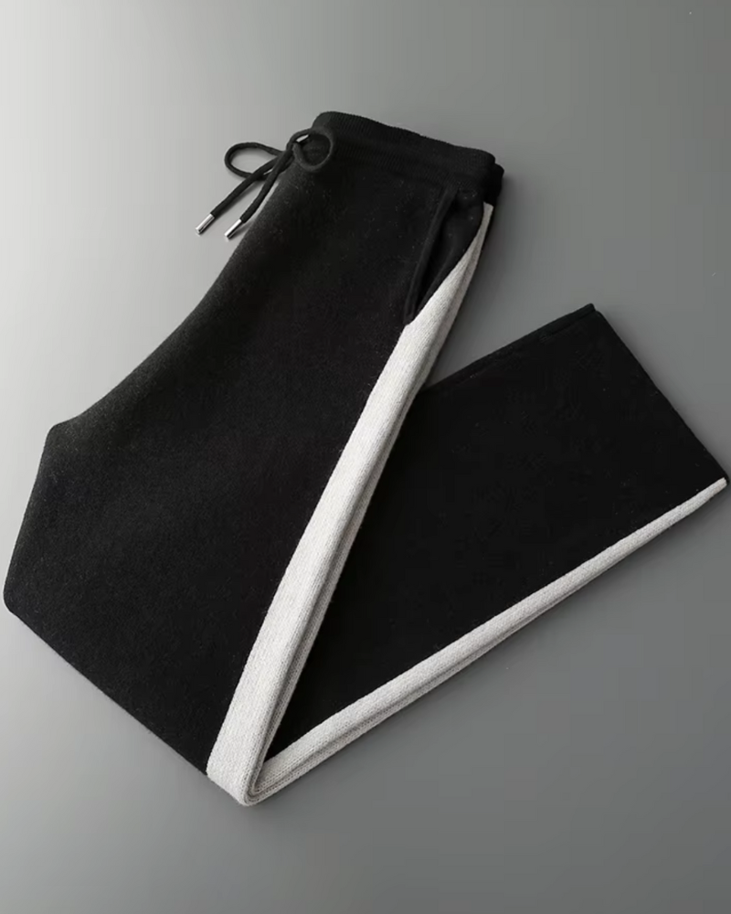 MERINO WIDE STRIPED LEISURE TROUSERS