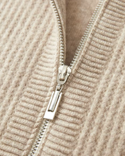 MERINO RIBBED ZIP HOODIE