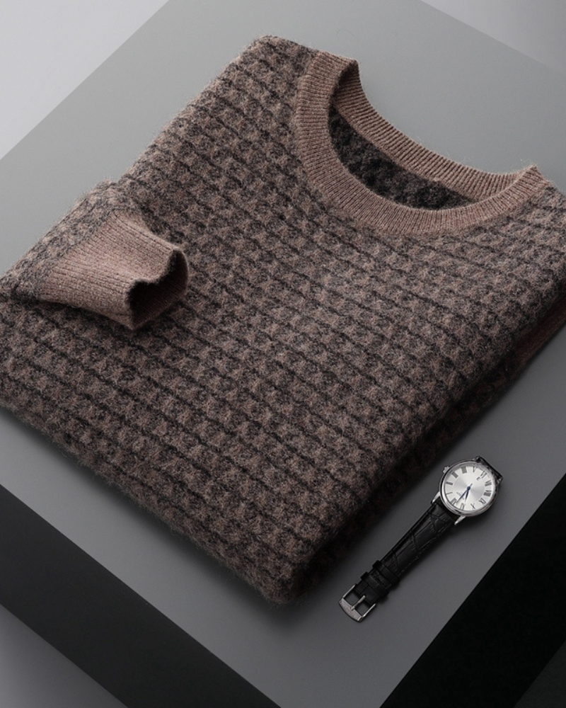 CASHMERE JACQUARD CLASSIC CREWNECK