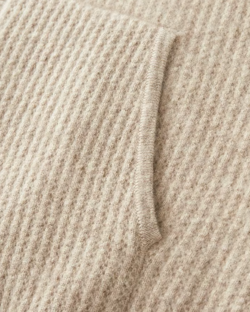 MERINO RIBBED ZIP HOODIE
