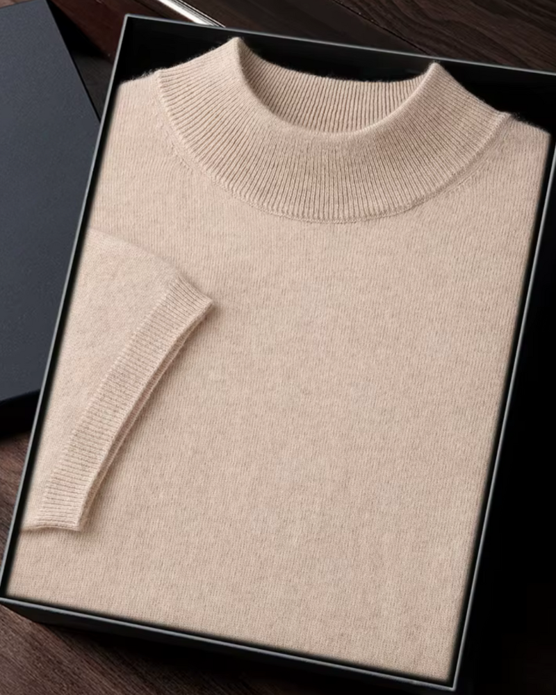 CASHMERE MOCK NECK ESSENTIAL TEE