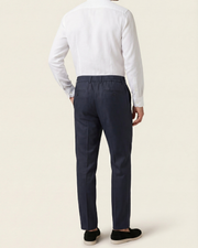 CAPRI STRETCH LINEN TROUSER - NAVY BLUE