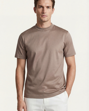 MERCERIZED COTTON TEE - TAUPE