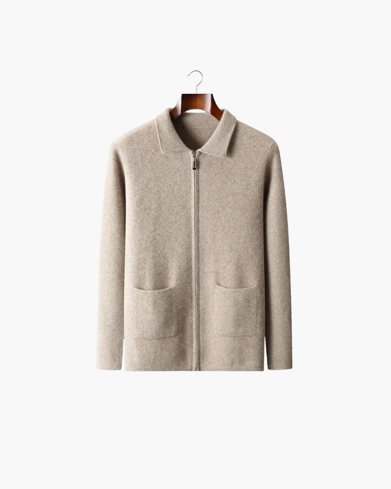 CASHMERE ZIP CARDIGAN