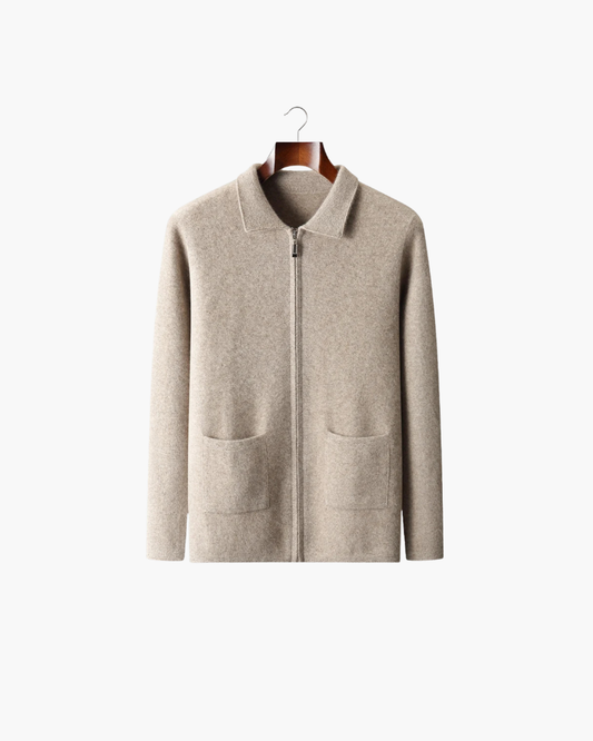 CASHMERE ZIP CARDIGAN