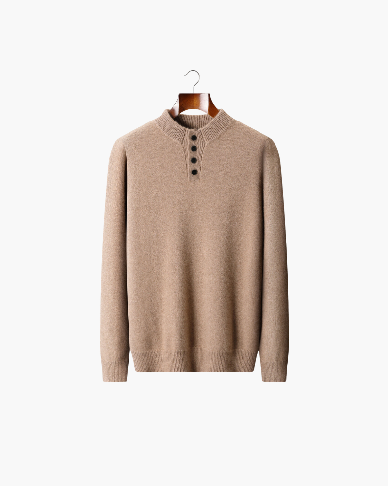 CASHMERE BUTTON CLASSIC SWEATER