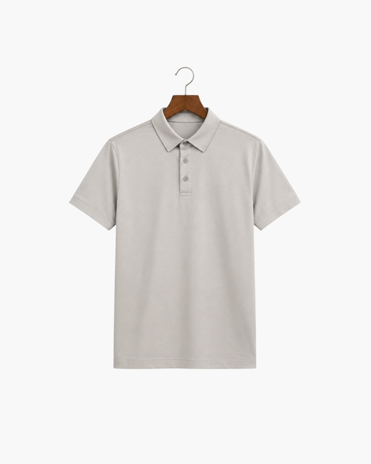 MERCERIZED COTTON POLO - GREY