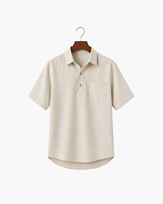 MONZA LINEN POLO - BEIGE