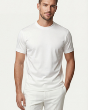 MERCERIZED COTTON TEE - WHITE