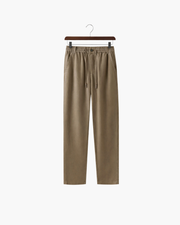 CAPRI STRETCH LINEN TROUSER - BROWN
