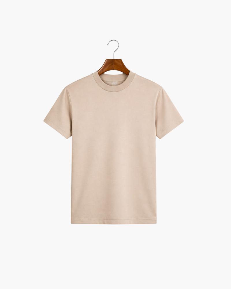 MERCERIZED COTTON TEE - BEIGE