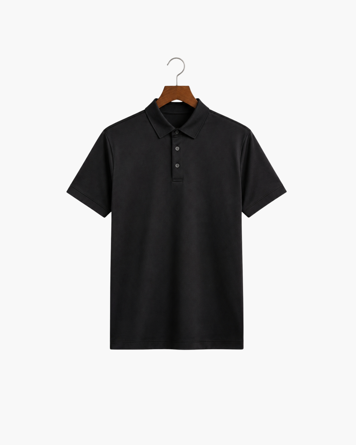 MERCERIZED COTTON POLO - BLACK