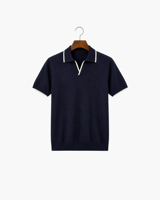 RIVARO KNITTED POLO - NAVY