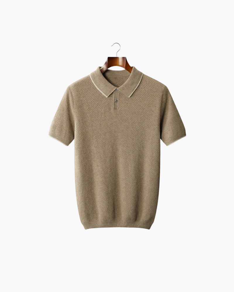 CASHMERE TWO-TONE CLASSIC POLO