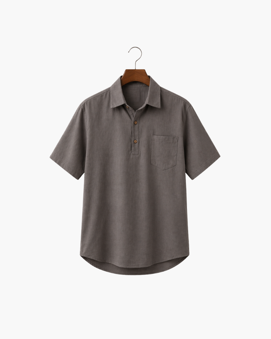 MONZA LINEN POLO - GREY