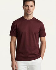 MERCERIZED COTTON TEE - BURGUNDY