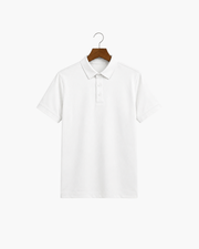 MERCERIZED COTTON POLO - WHITE