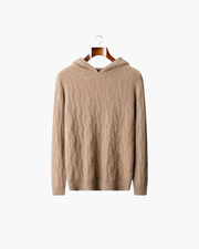 CASHMERE CABLE KNIT HOODIE