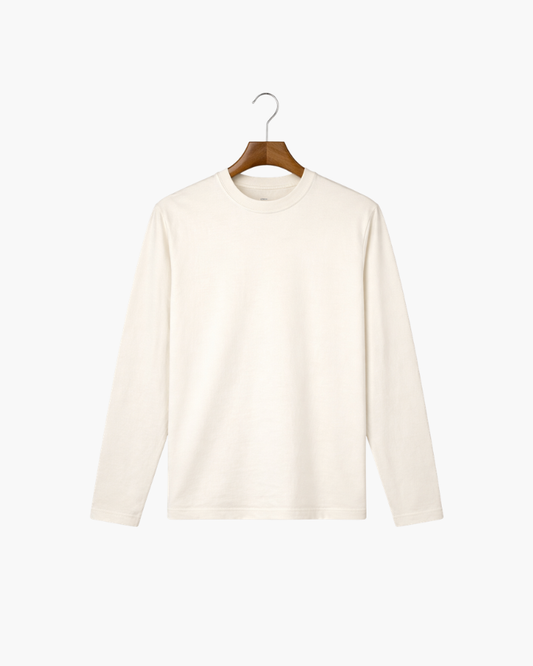 MERCERIZED COTTON LONGSLEEVE - WHITE