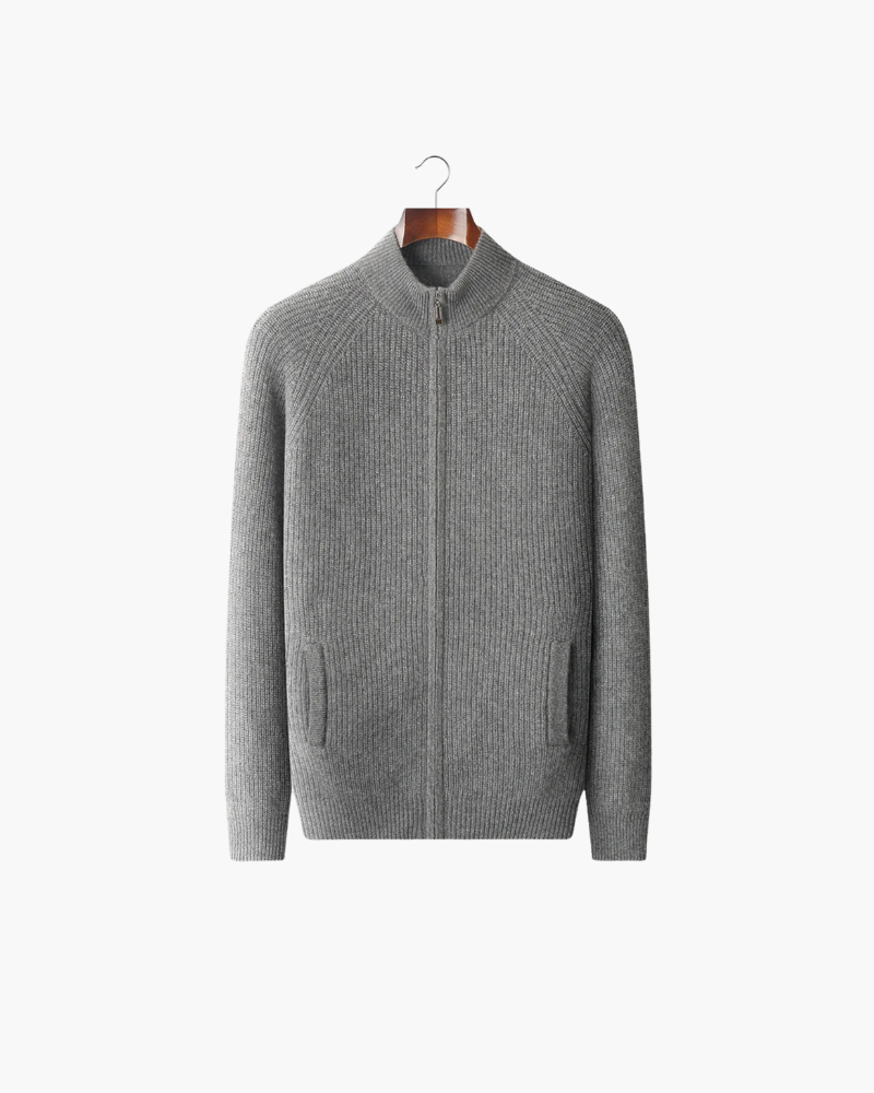 CASHMERE RIBBED CLASSIC CARDIGAN