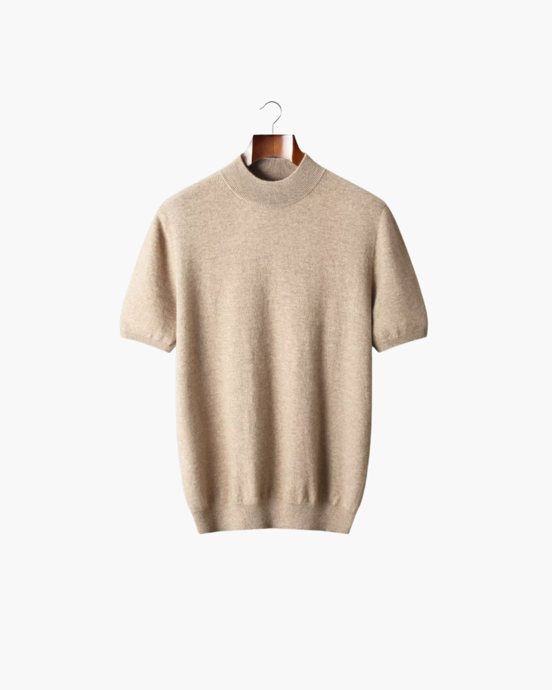 CASHMERE MOCK NECK ESSENTIAL TEE