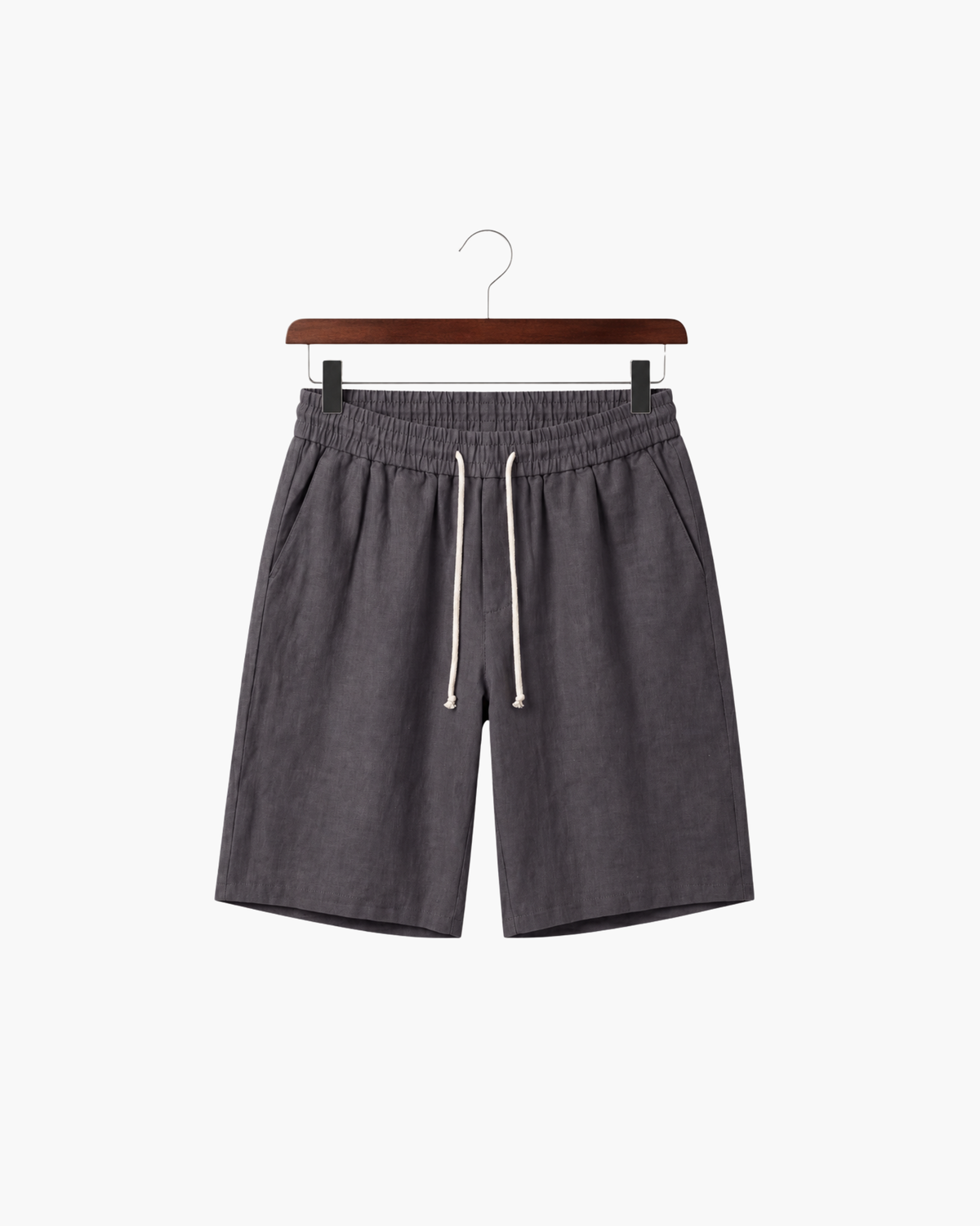 LECCI LINEN DRAWSTRING SHORT - GREY