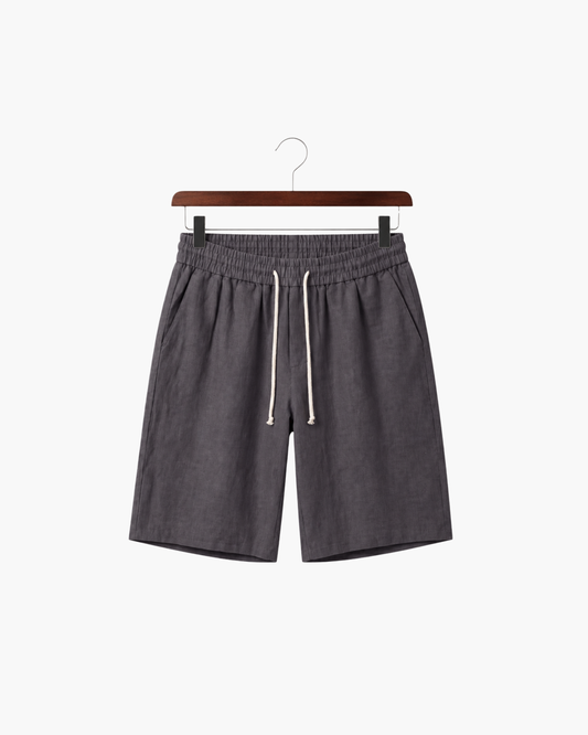 LECCI LINEN DRAWSTRING SHORT - GREY