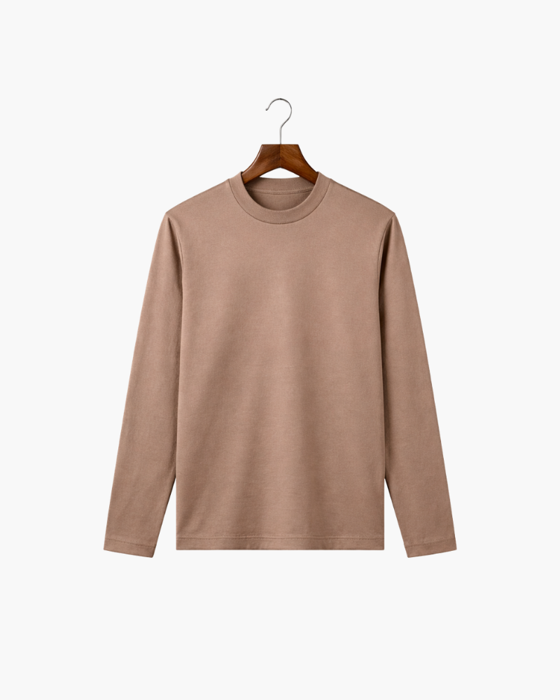 MERCERIZED COTTON LONGSLEEVE - TAUPE