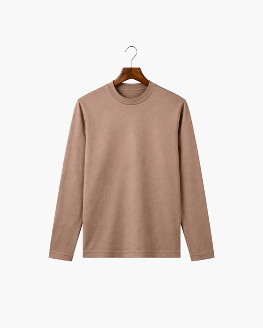 MERCERIZED COTTON LONGSLEEVE - TAUPE
