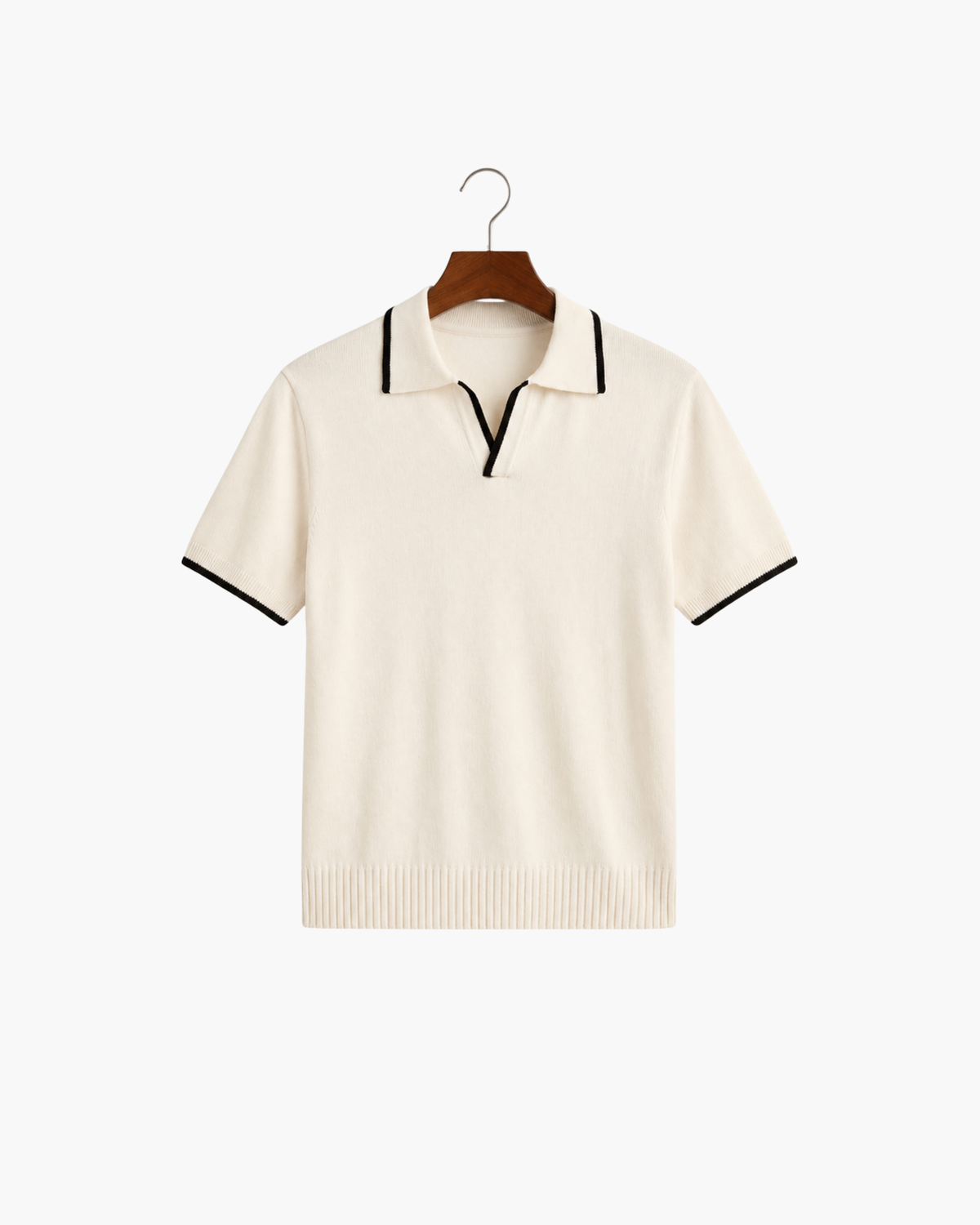 RIVARO KNITTED POLO - IVORY