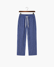 VIENA STRIPE LINEN TROUSERS - BLUE