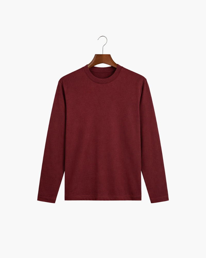 MERCERIZED COTTON LONGSLEEVE - BURGUNDY