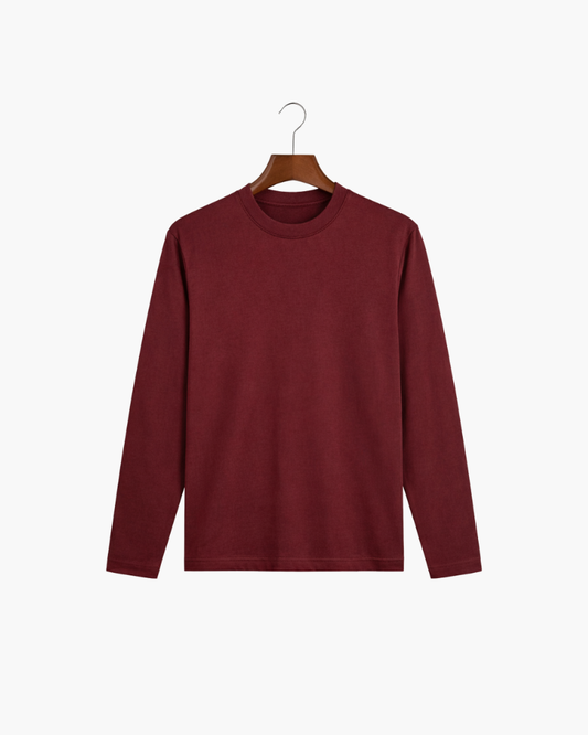MERCERIZED COTTON LONGSLEEVE - BURGUNDY