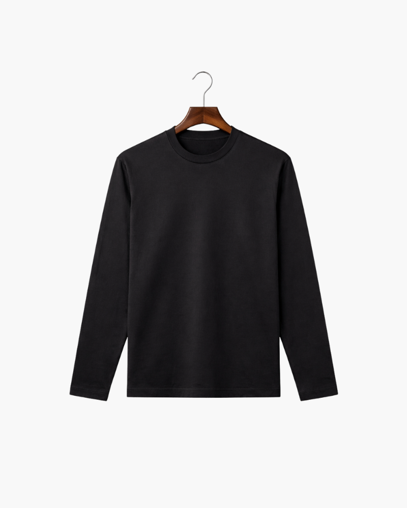 MERCERIZED COTTON LONGSLEEVE - BLACK