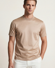 MERCERIZED COTTON TEE - SAND
