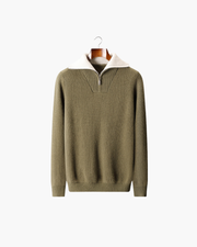 MERINO HALF ZIP REFINED SWEATER