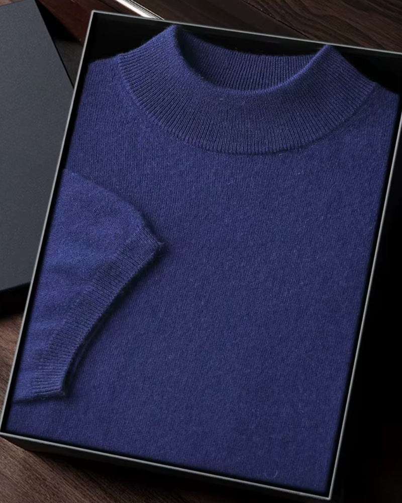 CASHMERE MOCK NECK ESSENTIAL TEE