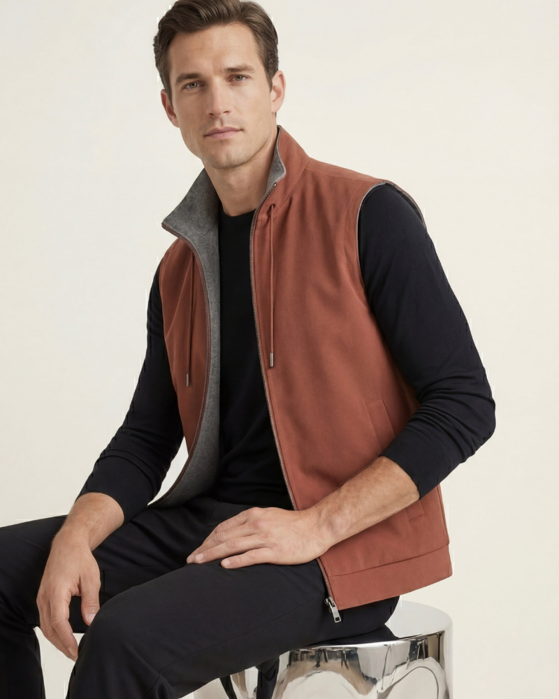 VALERE REVERSIBLE VEST - TERRACOTTA