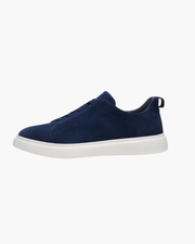 SUEDE SLIP-ON SNEAKER – NAVY BLUE